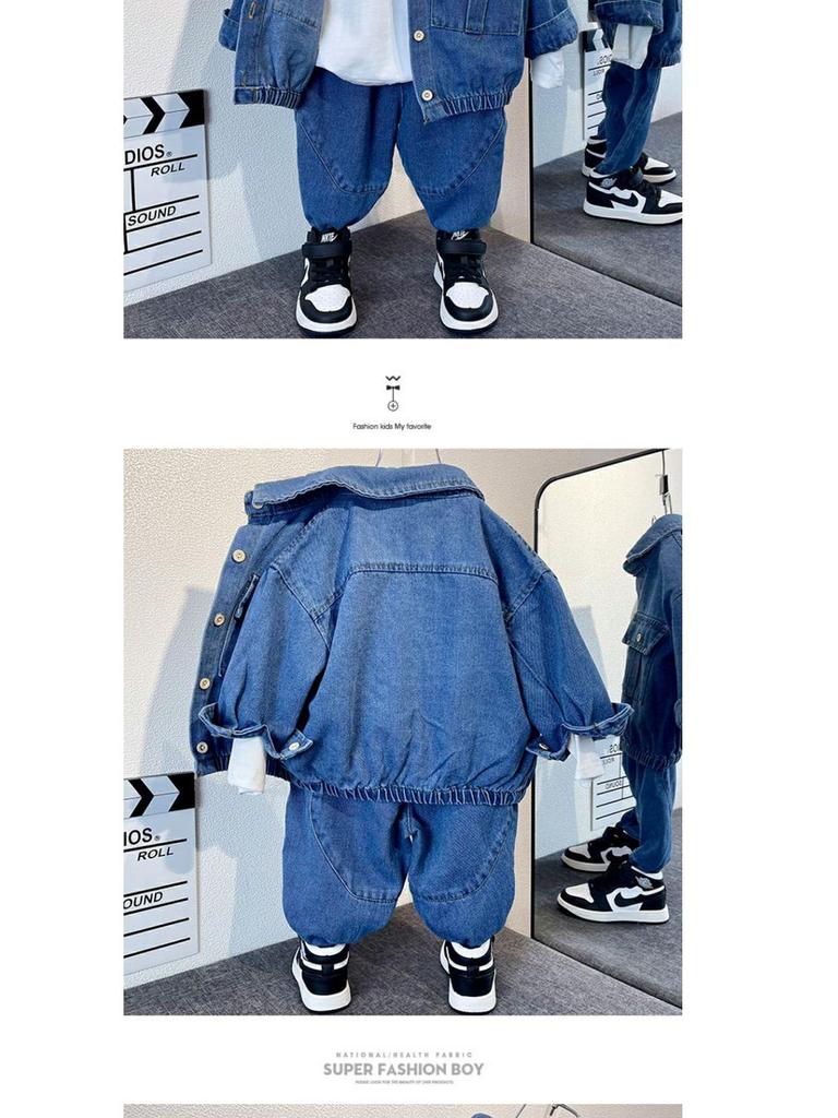 Trendy Boys' Denim Outfit Set for Ages 4-6 - Stylish Autumn/Spring Fashion 2025