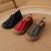 New Zip Up Flats Shoes for Women Real Leather Moccasins Woman Unique Luxury Flat Driving Shoes Ladies Red Flats Mom Casual Shoes