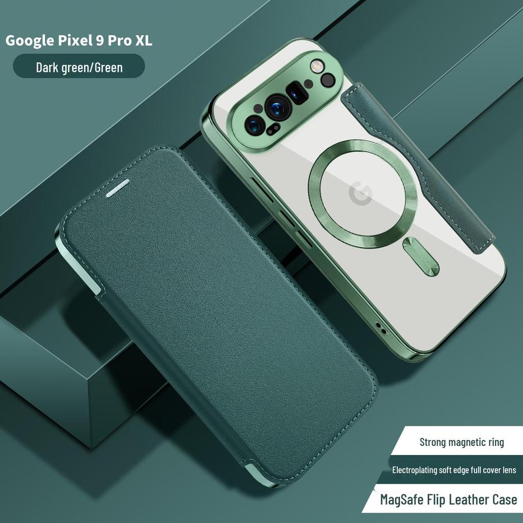 Grenzüberschreitende Golden Shield MagSafe Lederhülle für Google Pixel 9/10 mit magnetischem Kartenschlitz