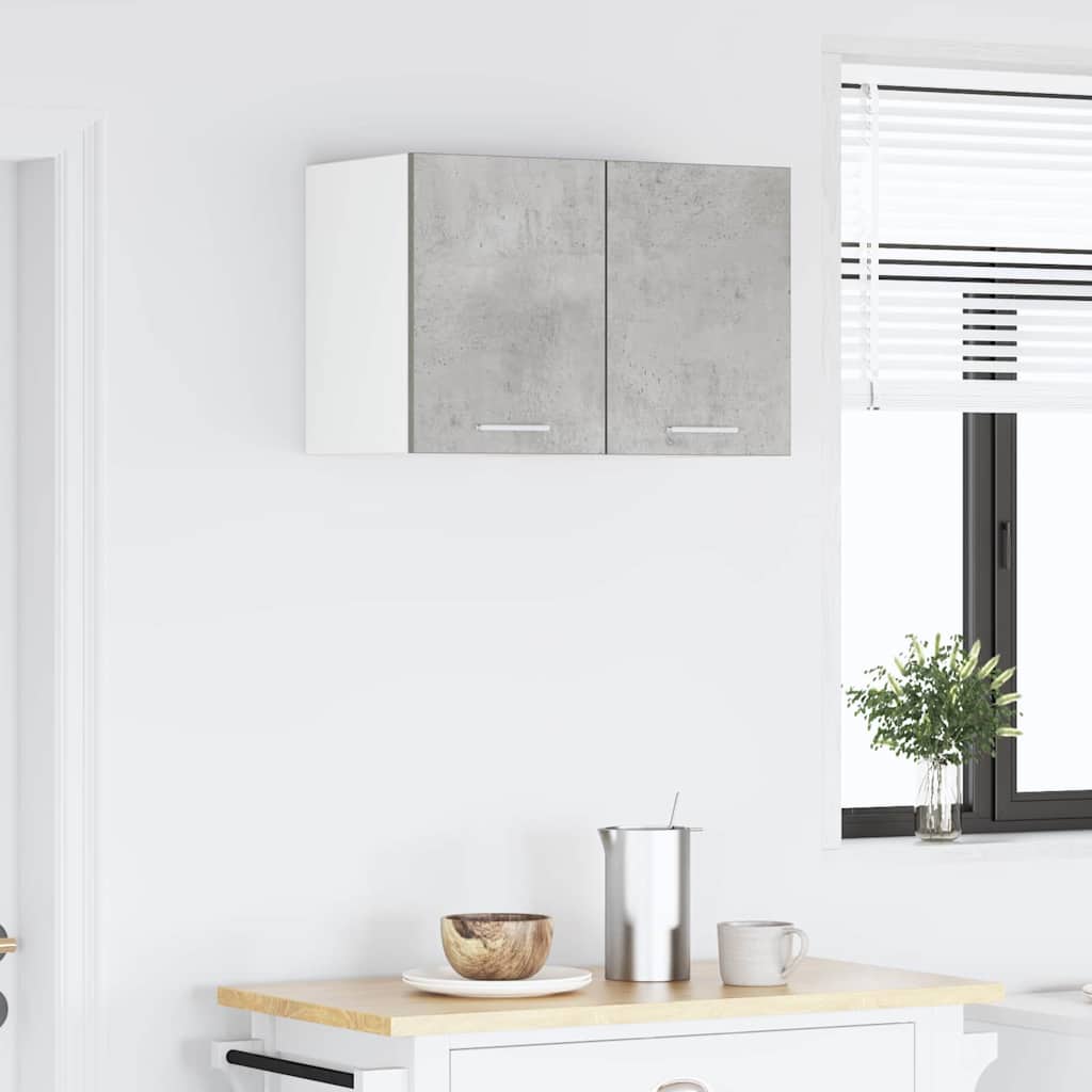 Wall Mounted Cabinet with Door 2 pcs Concrete Grey and White 30 x 31 x 40 cm