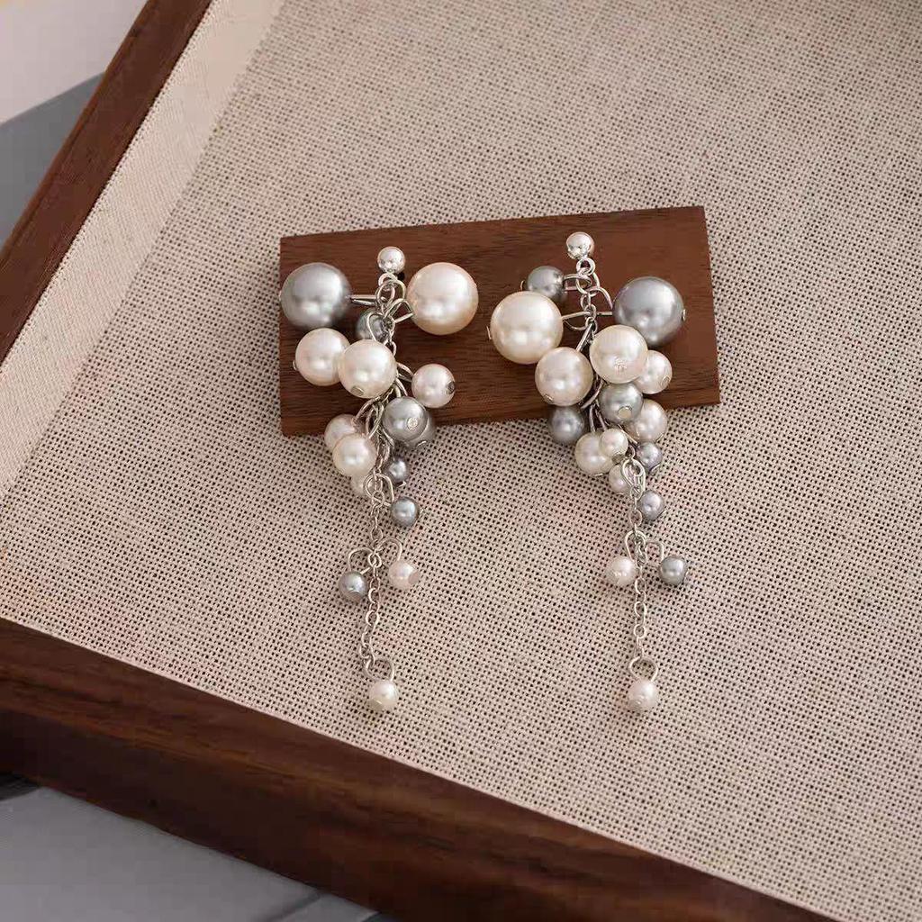 2026 New Style Pearl Tassel Earrings: Elegant, High-End Exaggerated Drops for Young Ladies