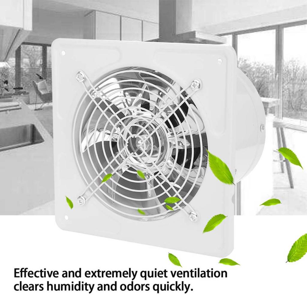 190mm 40W Wandmontage Afzuigventilator Laag Geluidsniveau Huis Badkamer Keuken Garage Ventilatie (Wit)