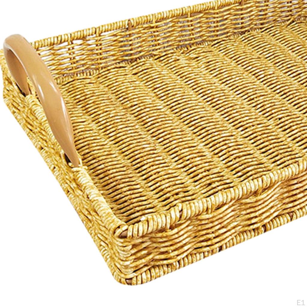 Decorative Ottoman Platter Rectangular Serving Tray Organizer Portable for