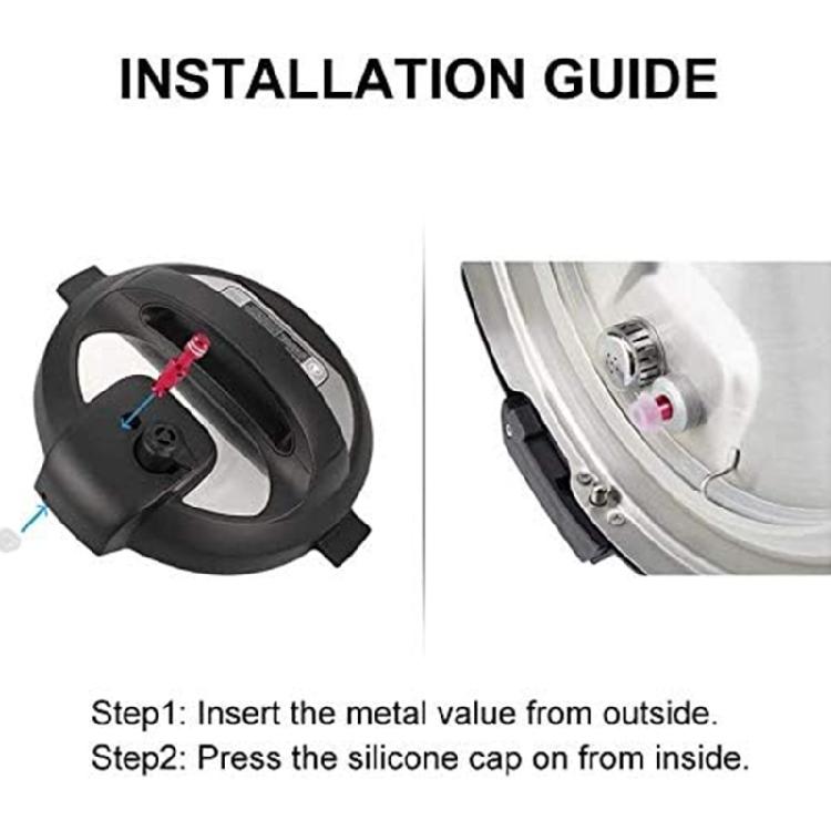 6 Stück Multifunktionale Schnellkochtopf-Schwimmventile Ersatzteile mit passenden Kappen Schnellkochtopf-Ersatzteil