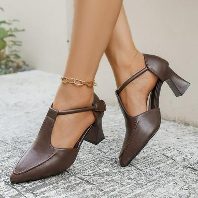 French Pointed Toe High Heels and Sandals for Women   Autumn Casual Trendy Single Shoes Able Elegant Women's Shoes