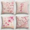Soft Pink Cherry Blossom Pillowcase: Romantic Watercolor-Themed Cushion Cover For Home Sofa Decor