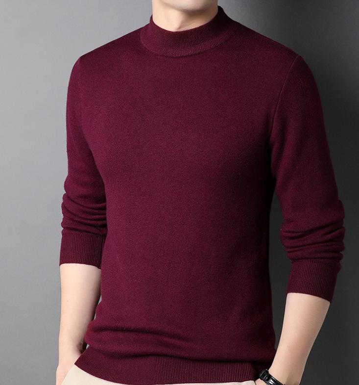 

Сверхтолстый флисовый свитер с круглым вырезом и полуводолазкой, мужской свитер, однотонный флисовый свитер 190