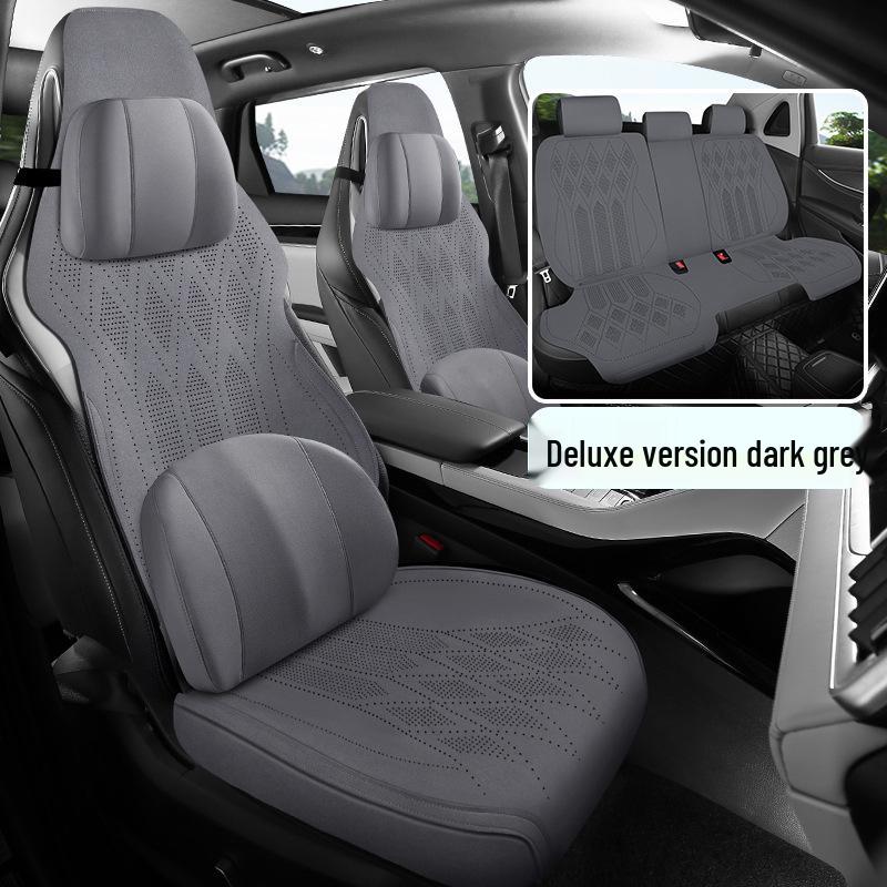 Geely Borui New Energy Four Seasons Ultra-thin Suede Saddle Car Seat Cushion Set