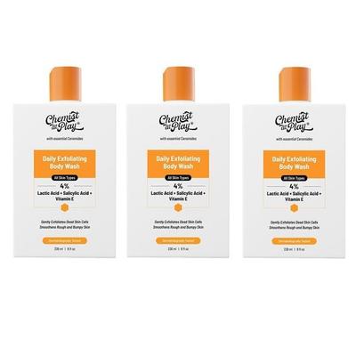 Chemist At Play 1% Salicylic Acid Exfoliating Body Wash | Enriched with Vitamin E & Murumuru | Gentle Exfoliating Shower Gel | 236ml (Pack of 3)