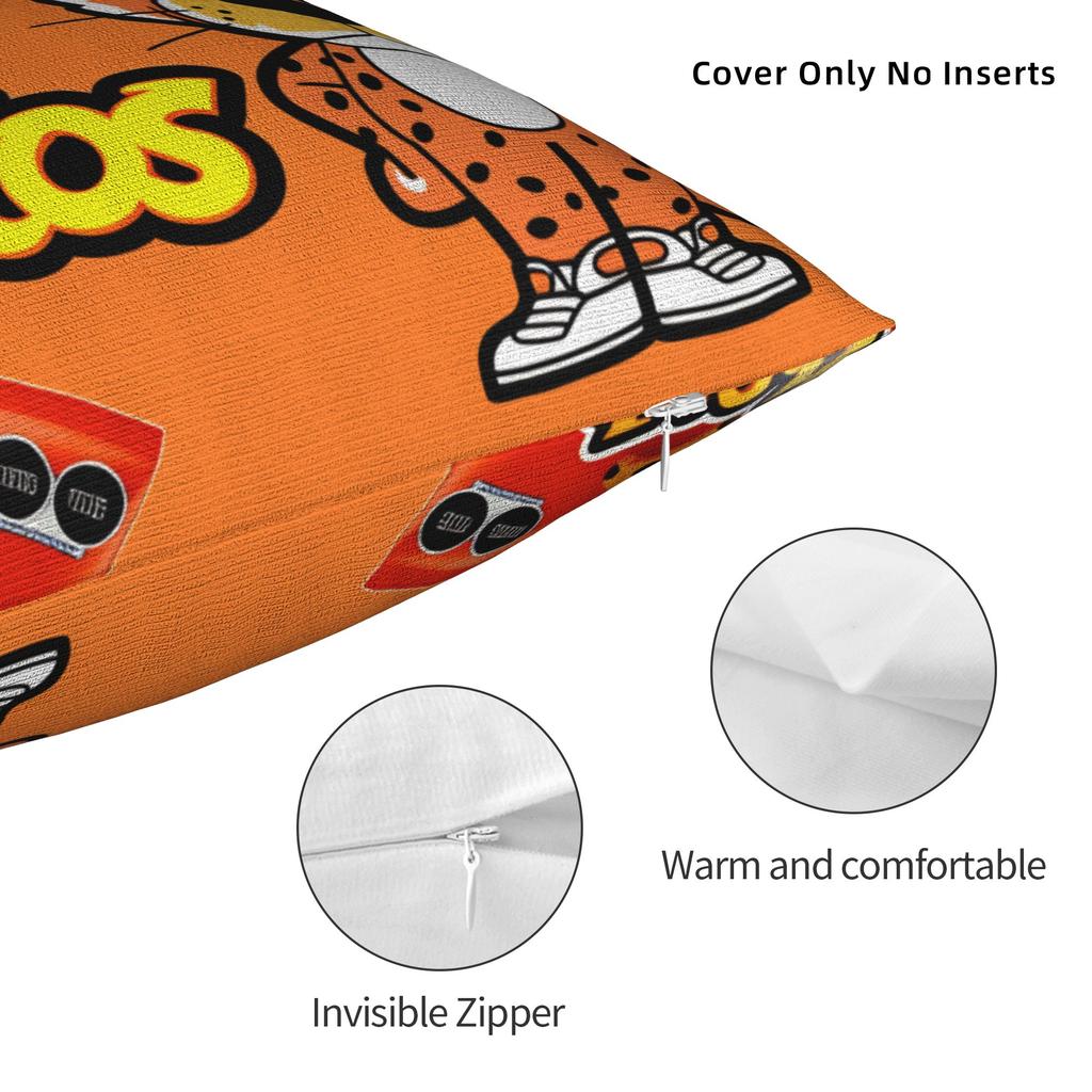 Food Print C-Cheetos Pillow Cover  Comfy Cushion Cover Kawaii Pillow Case For Sofa Home Decoration
