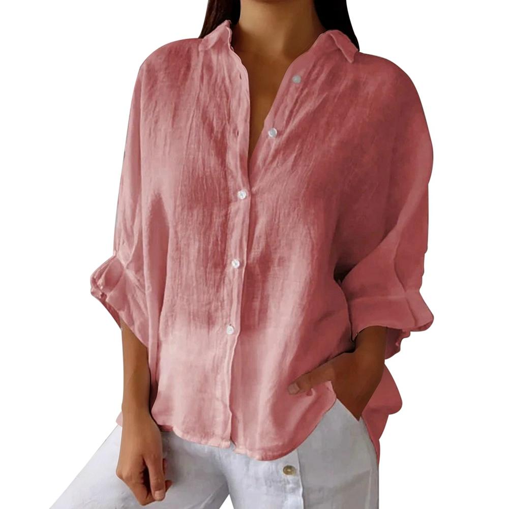 Women's Back-Tie Blouse Long Sleeve Button Shirt Open-Back Shirt