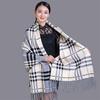 Winter Scarf, Knitted Shawl, Dual-use Multifunctional Plaid Coat for Women, Thickened with Tassels and Sleeves, Cheongsam Cape