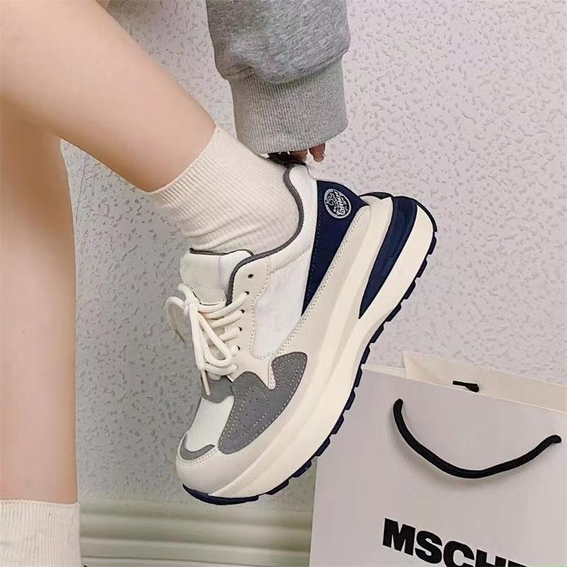 Spring Women's Vulcanize Shoes 2024 New Fashion Lace Up Soft Leather Casual Sneakers Woman Platform Sports Shoes for Women Tenis