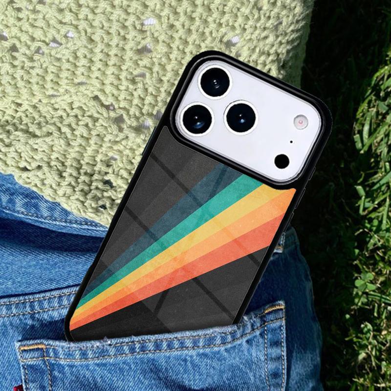 Retro Stripes Aesthetic Vintage Phone Case For iPhone 17 AIR 16 Pro Max 15 14 Pro 11 12 13 Shockproof Silicone Cover