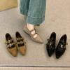 Retro spitz zulaufende Zehenpartie, flacher Ausschnitt, Innenhöhe erhöhend, Dameneinzelschuhe, 2025 neues Design, französischer Spätabend-Wind, Mary Jane Schuhe