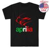 Aprilia Italienische Motorräder Schwarzes Unisex-Shirt Baumwolle Übergröße Große Größe