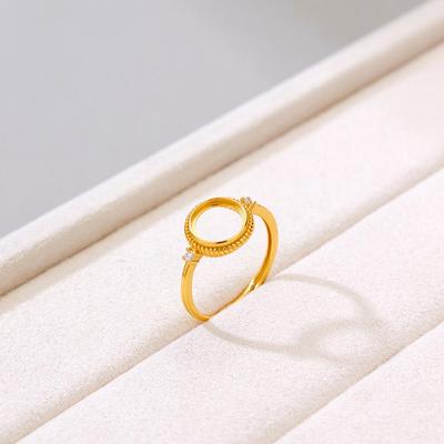 Gold-Plated S925 Silver Minimalist Ring Setting - Japanese & Korean Style, Exquisite Light Luxury Fashion