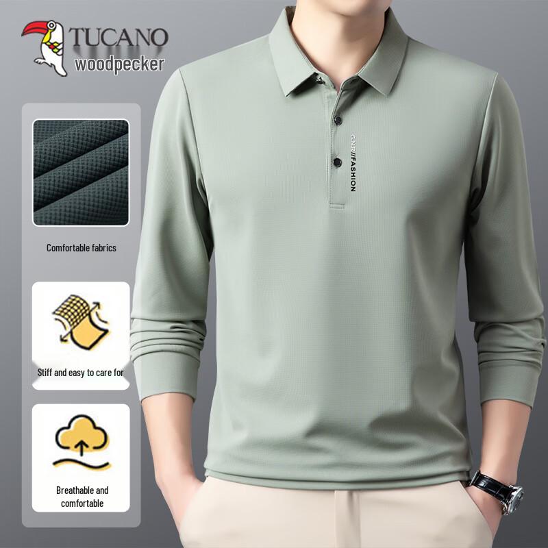 TUCANO Men s Seamless Wrinkle-Free Long Sleeve Polo Shirt XXXL
