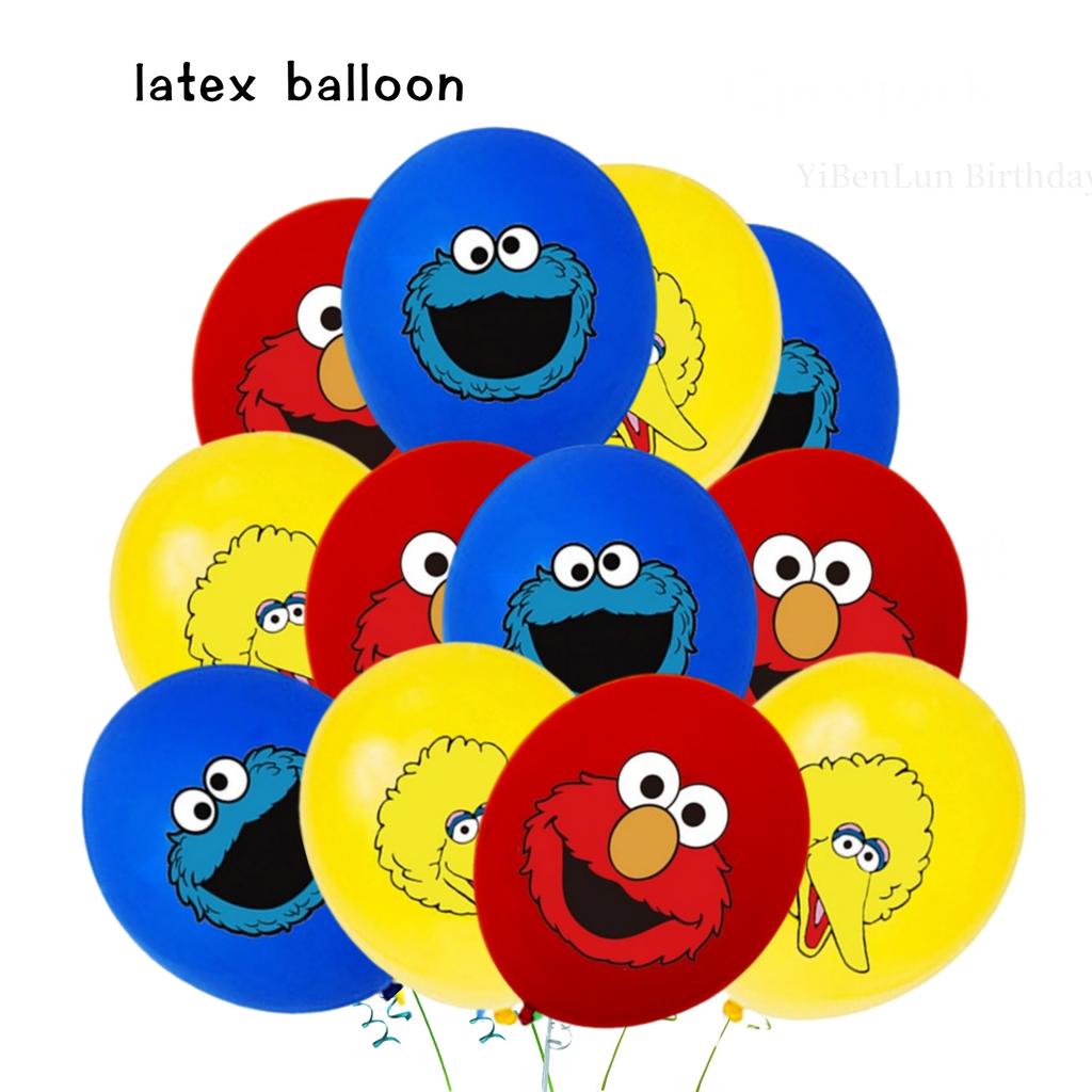 Sesame Cartoon Street Birthday Party Decoration Elmo Birthday Balloon Tablecloth Cup Plate Gift Bag Baby Shower Kid Party Favors