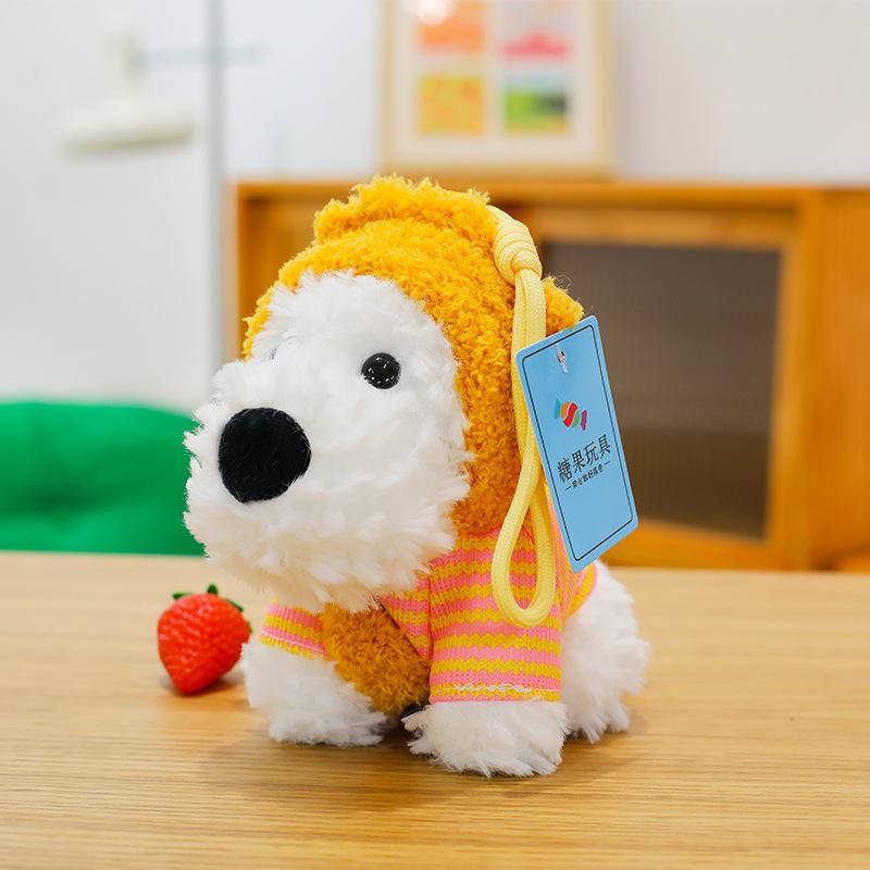 Popular West Highland Puppy Pendant Plush Doll Cute Dressed Dog Keychain Charm Scribbled Dog Doll