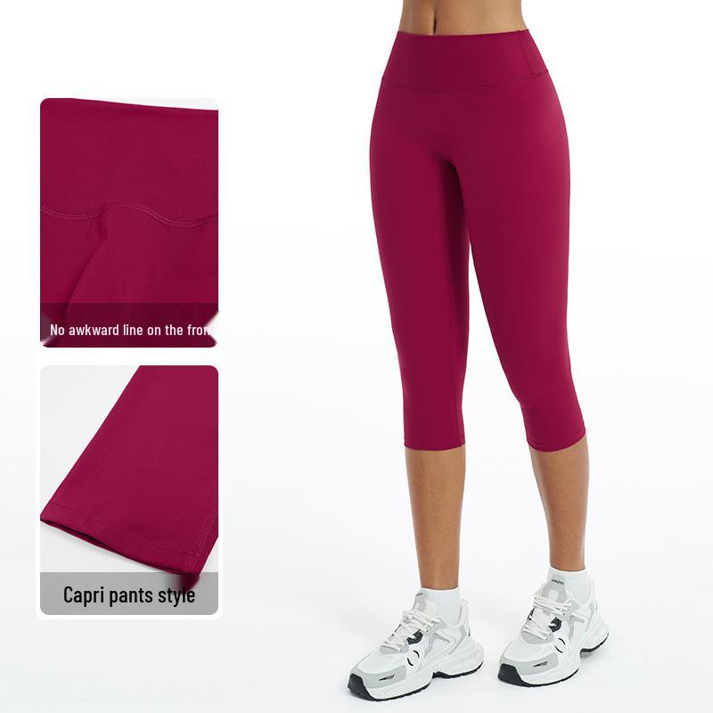 Capri do jogi z wysokim stanem unoszące pośladki: Damska odzież do biegania i fitnessu wyszczuplająca