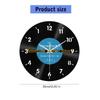 F26C Unique Vinyls Record Backwards Reverse Wall Clock 12Inch Counterclockwise Decorative Clock for Home and Office Decors