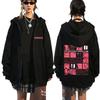 Japanese Anime Black Stone Zipper Hoodie Men's and Women's Manga Casual Zipper Jacket Men's Retro Harajuku Zipper Sweatshirt