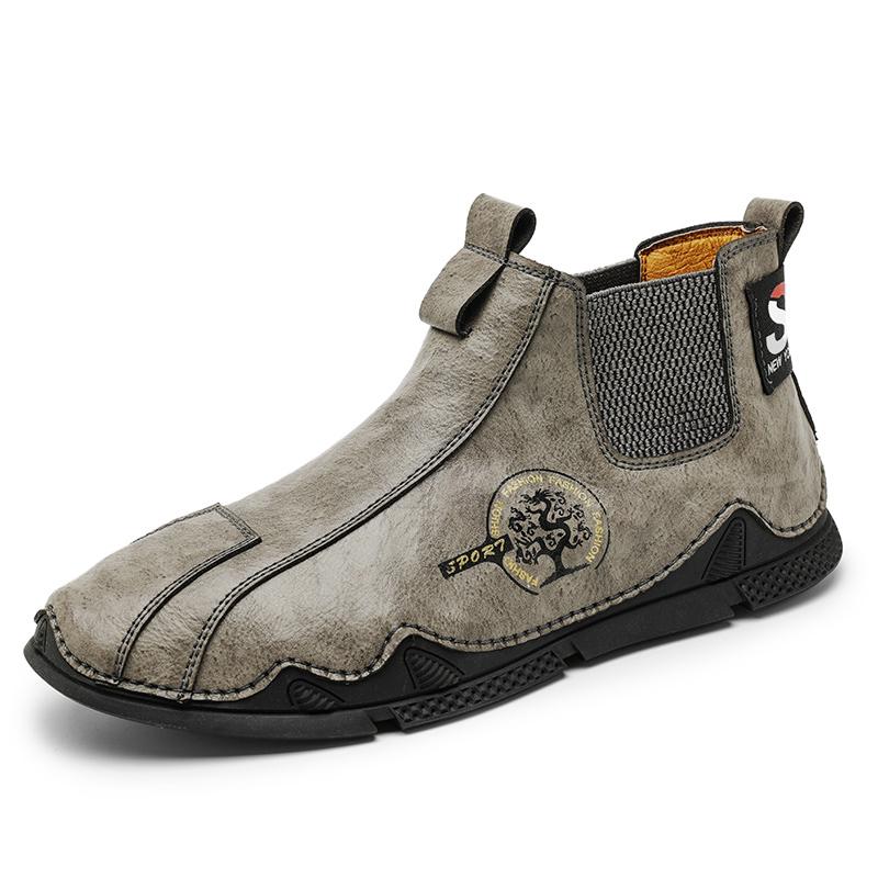 Ručně vyráběné zimní pánské boty Kotníkové boty Street Style Pánské kožené boty Módní Teplé boty s kožíškem