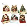 DIY Christmas Card Kit Kit, 3D Pop-Up Faux Pearl Art Snowman Santa Elk Craft Kits Wreath Card, Handmade Xmas for Family And Friends Holiday