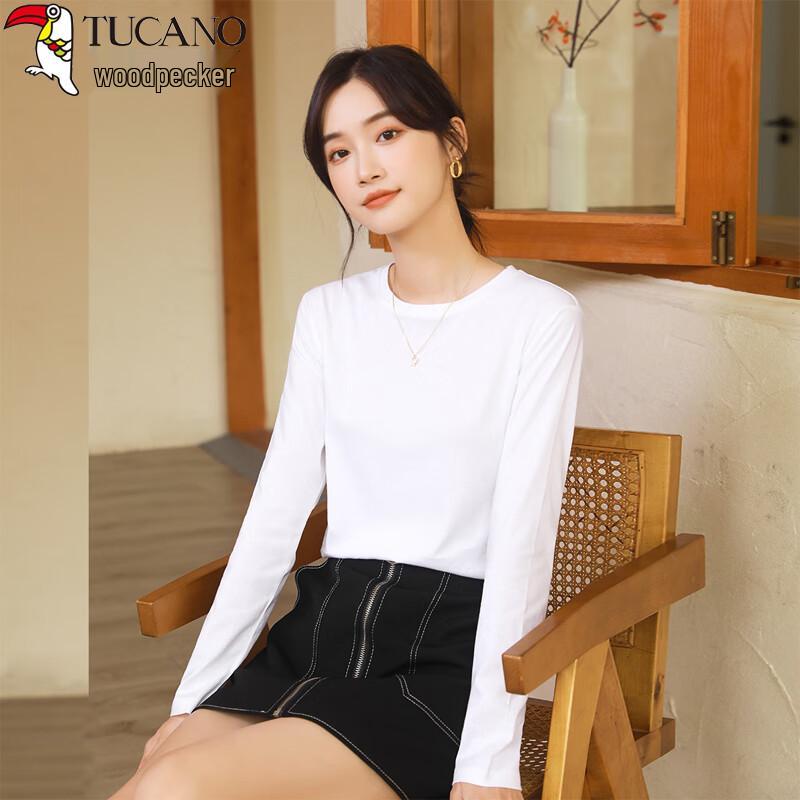 Woodpecker Women's Pure Cotton Long Sleeve Round Neck Tee