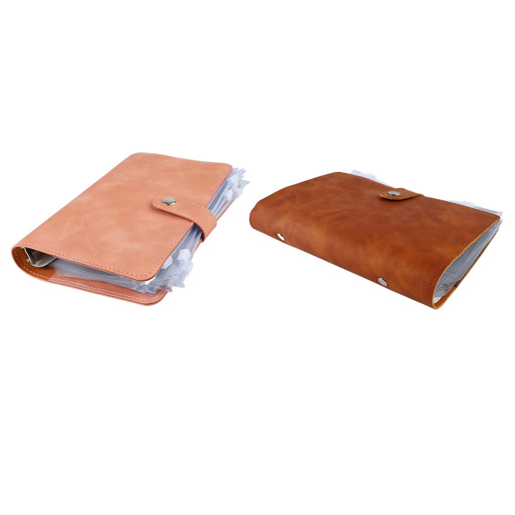 Cenově výhodné A6 s více kapsami Nerezové prsteny PU kožený kryt Portfolio pro kancelář