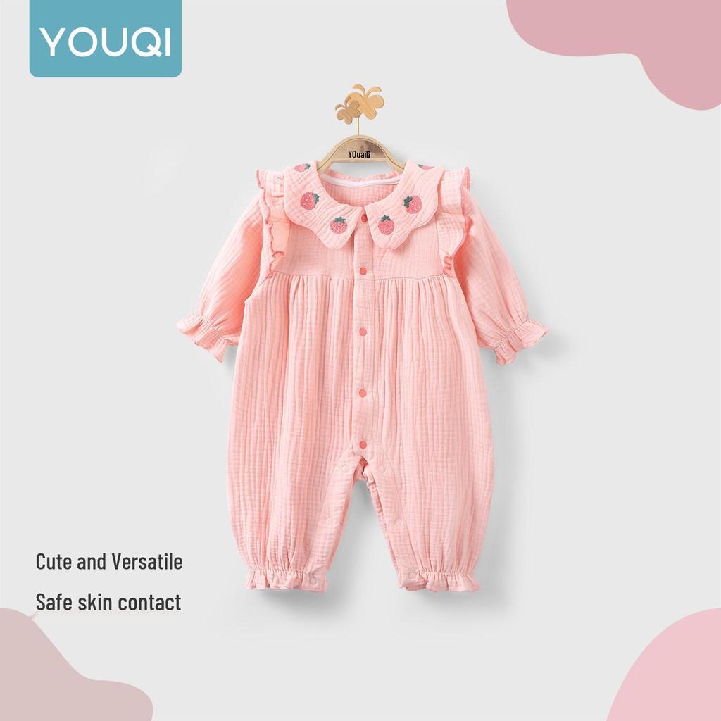 Youqi Autumn Baby Girl Red First Birthday Long Sleeve Dress and Bodysuit Set