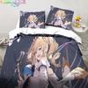 Genshin Impact Anime Povlečení 3D Potisk Vhodné do Ložnice Sada Povlaků na Peřinu s Povlaky na Polštáře Dětský Domácí Textil