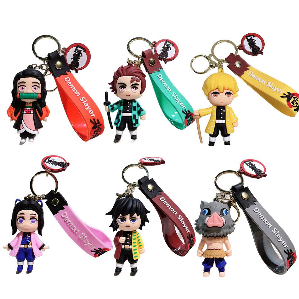 Anime Figure Demon Slayer Keychain Car Cartoon Backpack Pendant Handmade Christmas Gifts kids birthday Lightweight Carry Portable Mini Cute