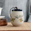 Portable Sealed Ceramic Tea Jar – Pottery Storage Canister with Plum, Orchid, Bamboo & Chrysanthemum Design