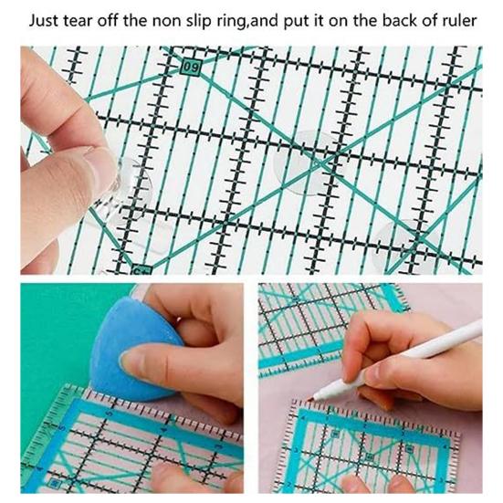 Yousheng 4Pcs Acrylic Quilting Ruler 4.5/6/9.5/12.5-Inch Square Fabric Cutting Patchwork Ruler with Clear Mark DIY Sewing Craft Projects Template