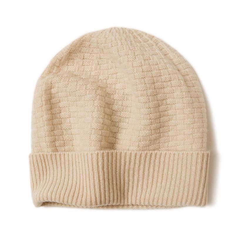 Unisex 100% Pure Cashmere Knitted Hat for Autumn and Winter - Classic, Versatile, and Warm