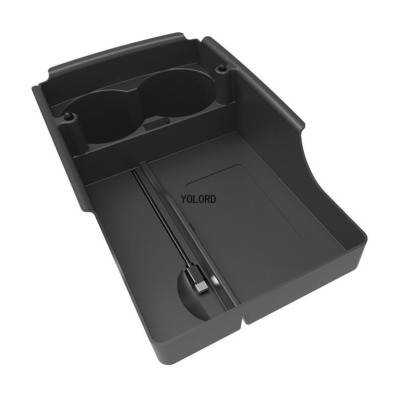 10W QI Wireless Charger With Cup Holder For Tesla Model S X 2017-2021 Accessories Charging Pad Car Center Console