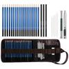 29 Pcs Professional Sketching Pencil Set for Artists Drawing Pencils with Charcoal Pencils, Blending Stumps, Eraser, Sharpener & Roll Case – Art