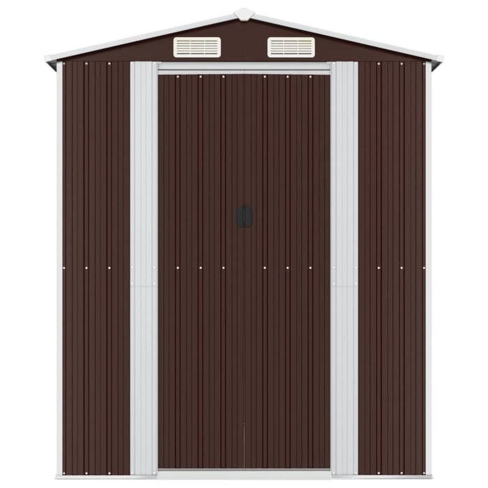 3147466 vidaXL Garden Shed Dark Brown 192x689x223 Cm Galvanized Steel