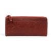 Dakota Long Wallet with Genuine Green Women's L-Shaped Zipper, Leather, (Brick (44))