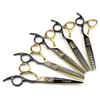6.0-Inch Black & Gold Napson Hairdressing Scissors with Serrated, Seamless, V-Shaped & Fishbone Teeth