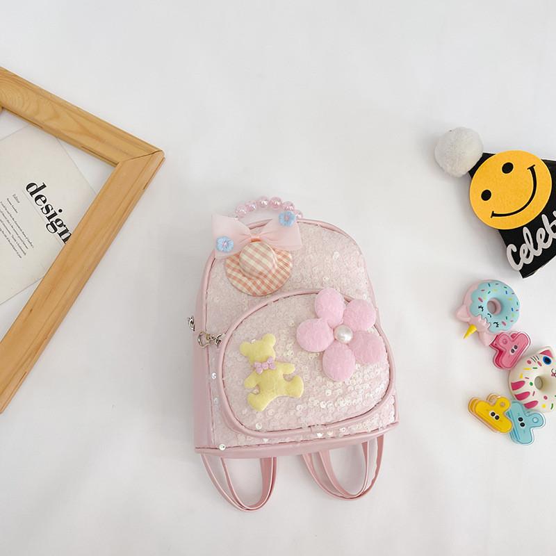 Adorable Pu Sequin Backpack For Kids With Comfortable Straps For School And Play
