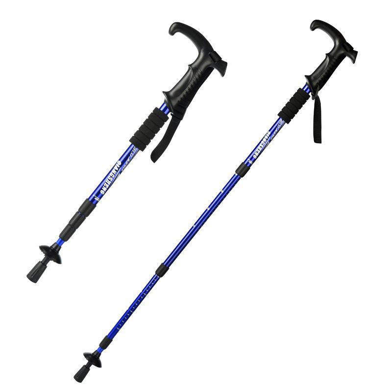Leichter, faltbarer Senior Nordic Walking Trekkingstock mit geriffeltem 4-teiligem Teleskopgriff