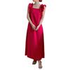 Elegant French Ruffle Spaghetti Strap Long Dress for Women