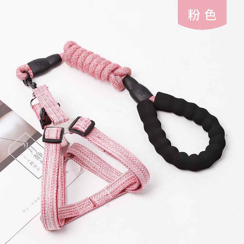 

Собачий поводок, собачьи принадлежности, ремень на грудь для домашних животных, взрывобезопасный ремень на грудь, льняной ремень 1.0 120cm розовый