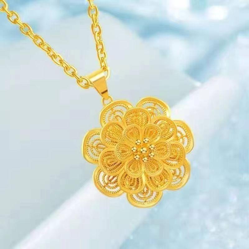 

Элегантное ожерелье с пионами и подсолнухами 2024 года: Роскошная женственность, высококачественный кулон на ключичной цепочке.