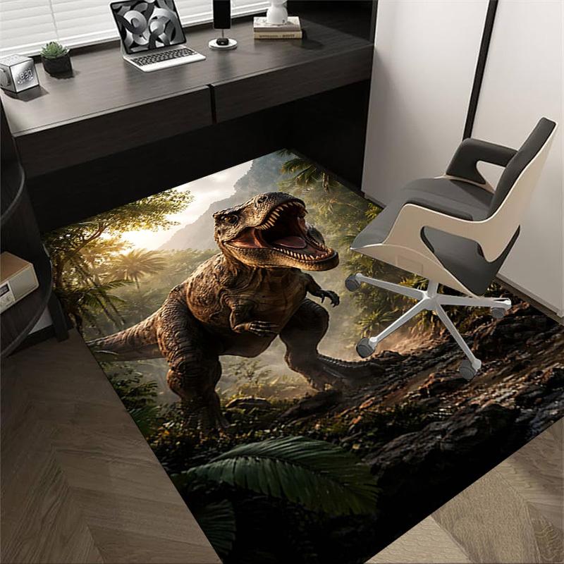 1PC Tyrannosaurus rex, prehistoric landscape Non-Slip Floor Carpet Compatible for Office&Living Room&Bedroom&Dining room - Flat - Weave MachineS038