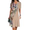 Summer Women's Round Neck Short Sleeve Printed Fashion Loose Midi Dress