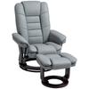 Relax Armchair With Ottoman Recliner Swivel Tiltable Backrest Faux Leather Up To 130 Kg Gray